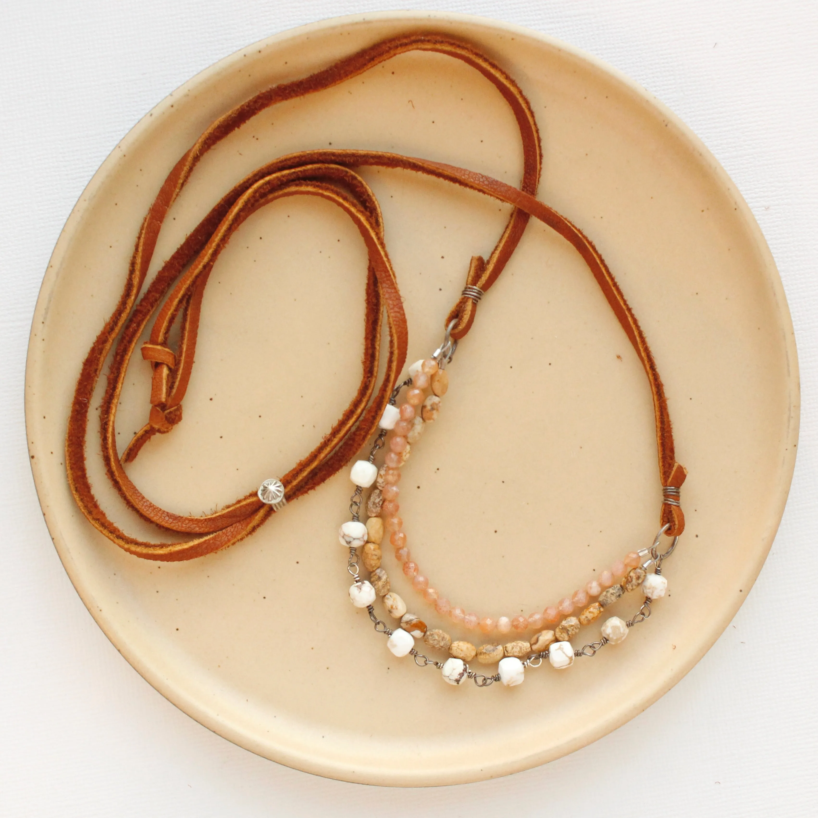 Layered Desert Leather Necklace