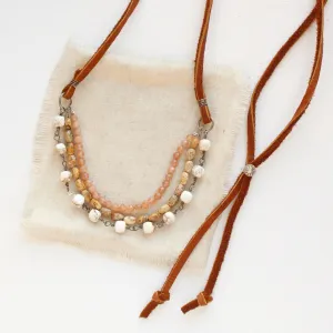 Layered Desert Leather Necklace
