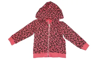 Leopard Print Hoodie- Red