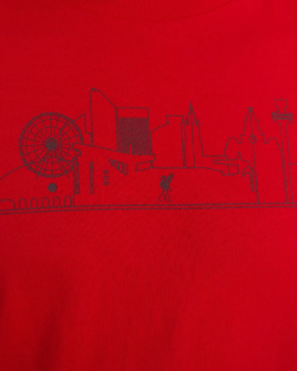 LFC Mens Liverpool Skyline Tee Red