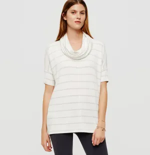 Loft Lou & Grey Striped Signature Soft Pullover Cowl Neck Sweatshirt Size XS