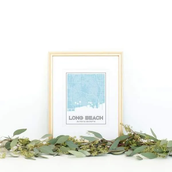 Long Beach, California road map and skyline | Handshake