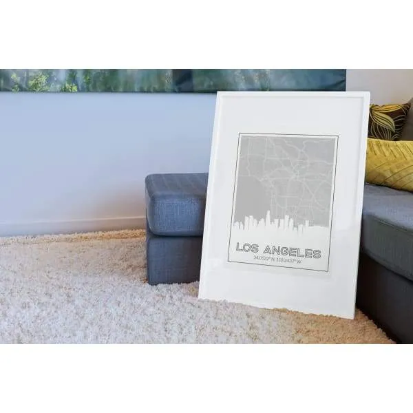 Los Angeles, California skyline and map | Handshake