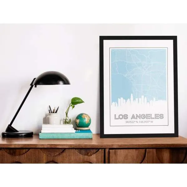 Los Angeles, California skyline and map | Handshake