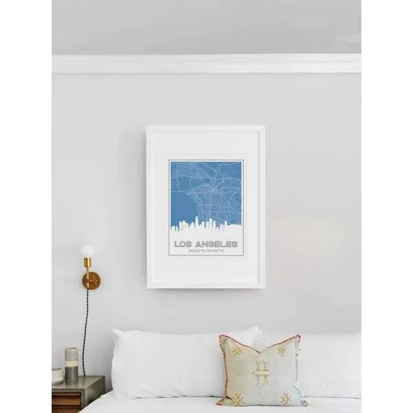 Los Angeles, California skyline and map | Handshake