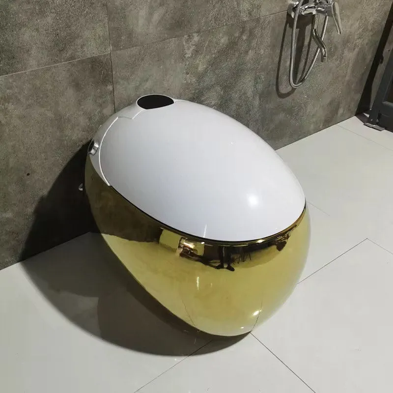Luxury Intelligent Toilet Seat Commode  Gold Futuristic Design Gold Electroplated