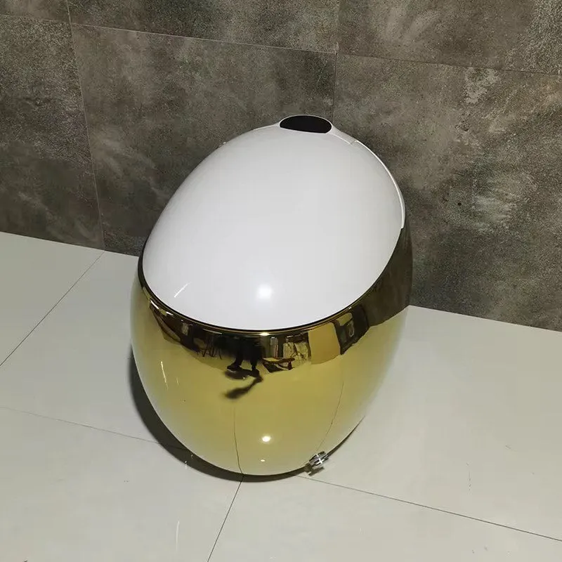 Luxury Intelligent Toilet Seat Commode  Gold Futuristic Design Gold Electroplated