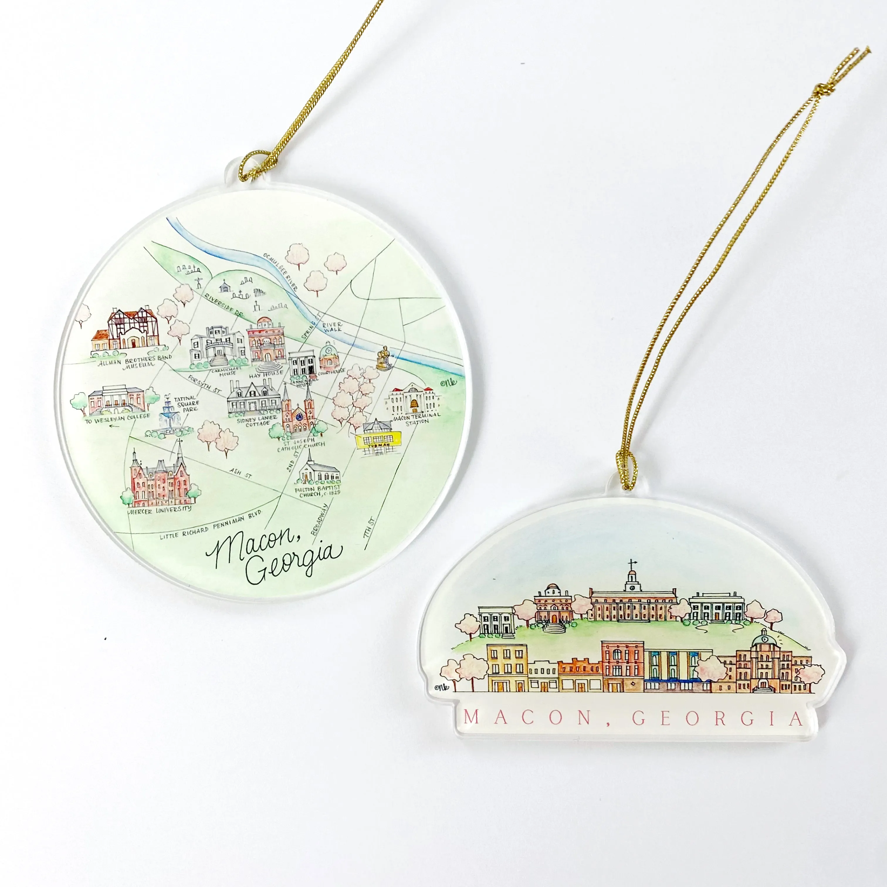 Macon, Georgia Acrylic Ornaments