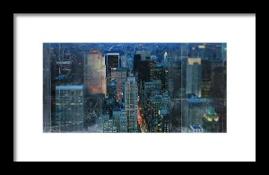 Manhattan At Night - Framed Print