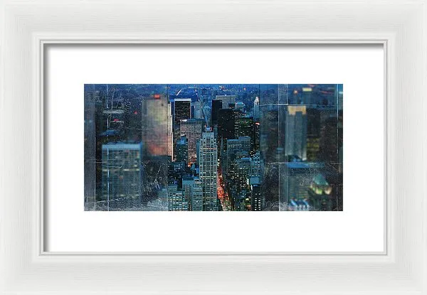 Manhattan At Night - Framed Print