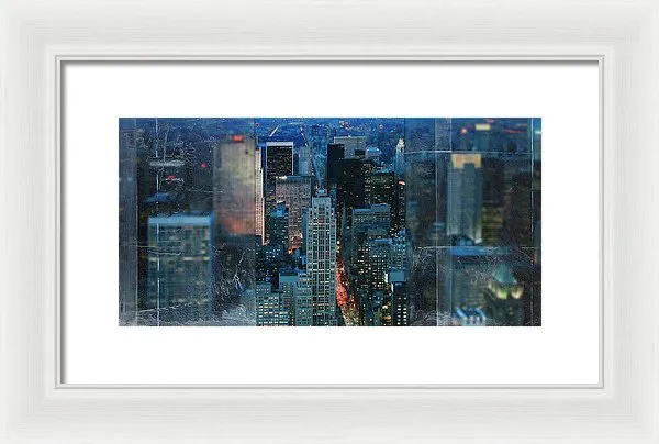 Manhattan At Night - Framed Print