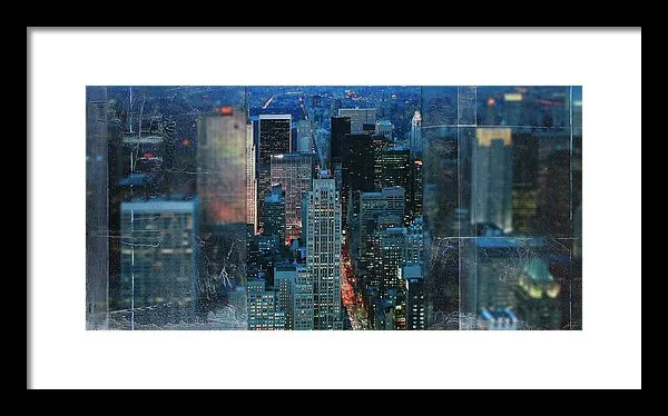 Manhattan At Night - Framed Print