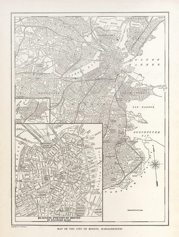 Map of The City of Boston, Massachusetts