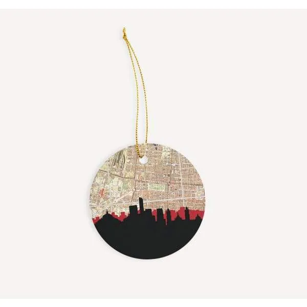 Mexico City, Mexico city skyline with vintage Mexico City map