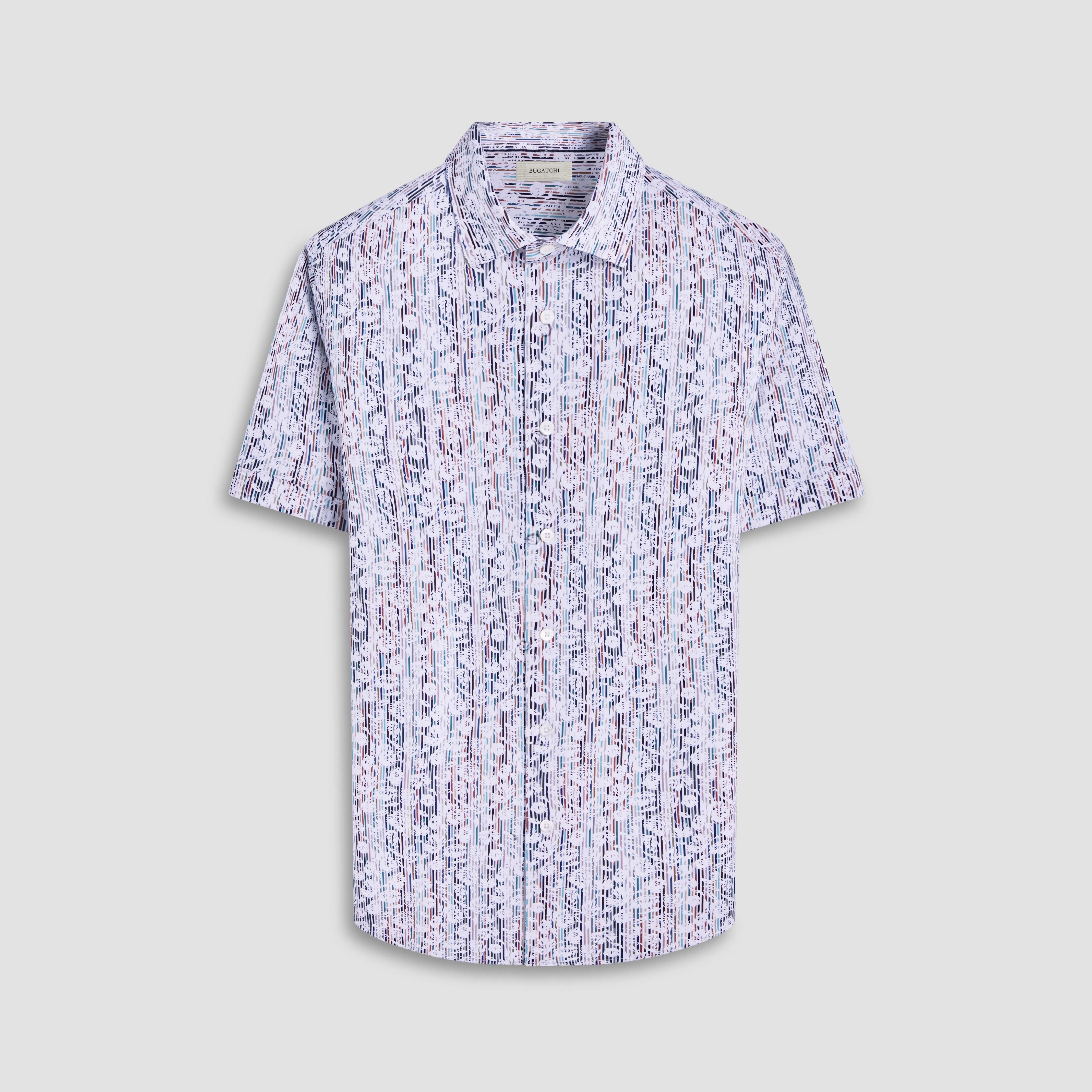 Miles Striped Floral OoohCotton Short-Sleeve Shirt