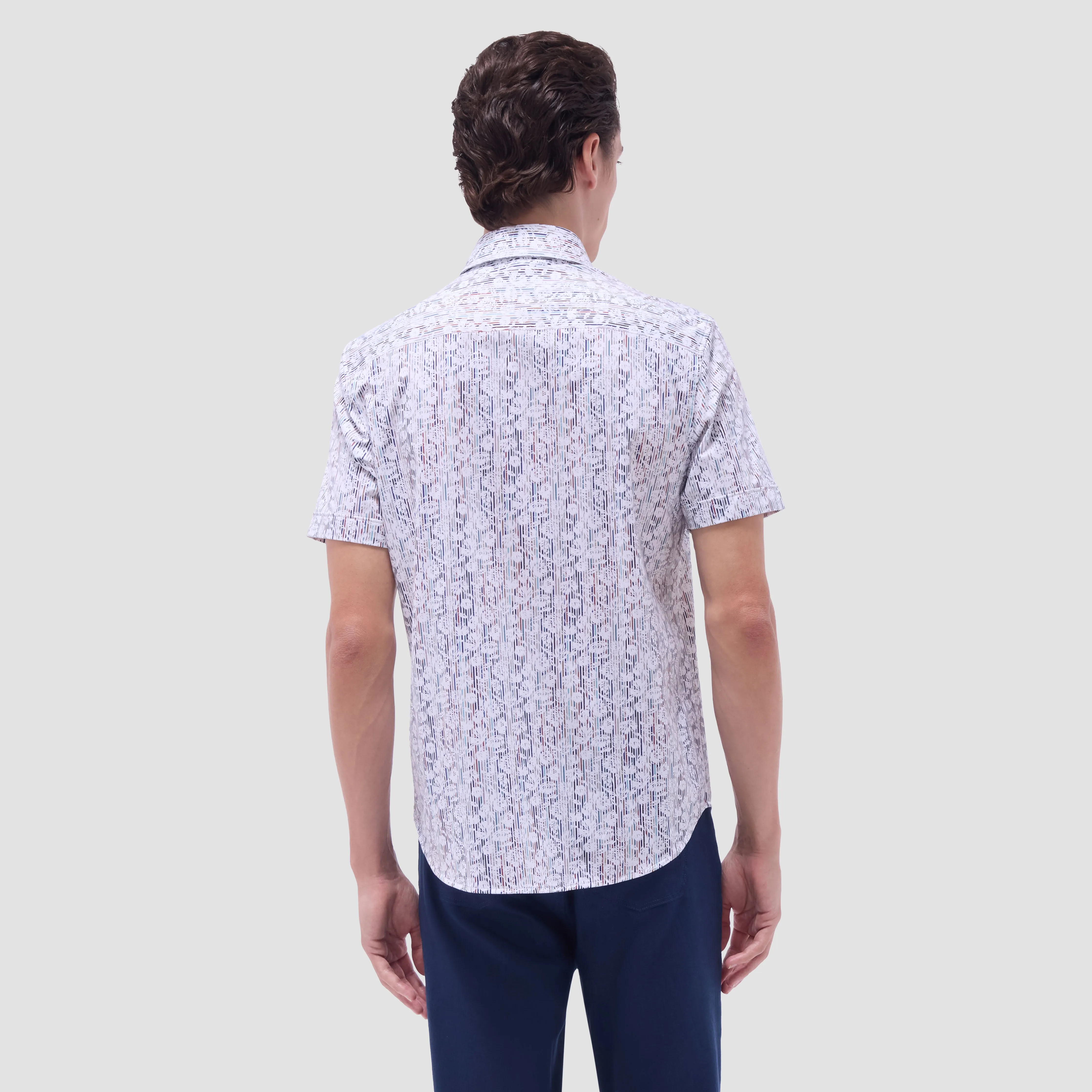 Miles Striped Floral OoohCotton Short-Sleeve Shirt