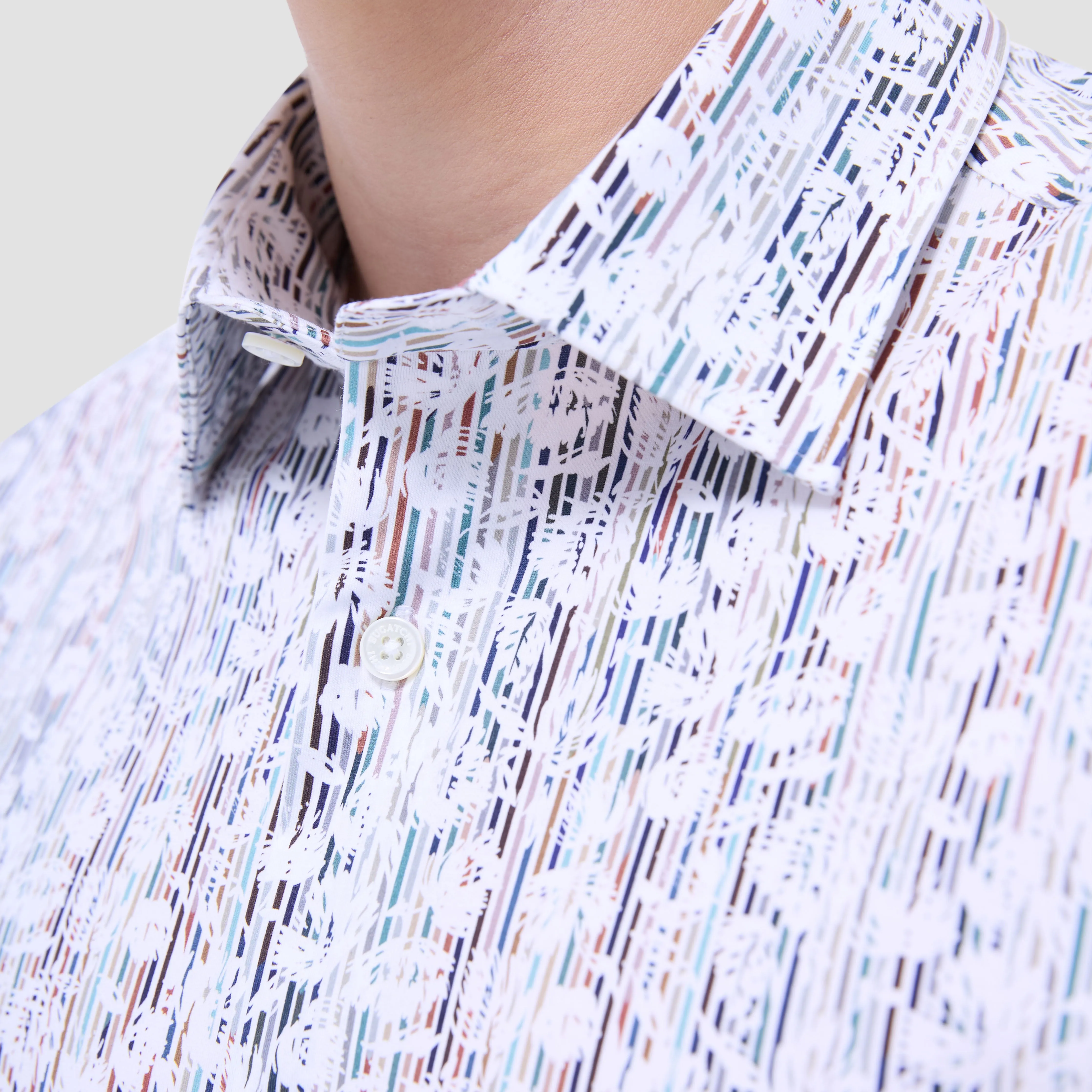 Miles Striped Floral OoohCotton Short-Sleeve Shirt