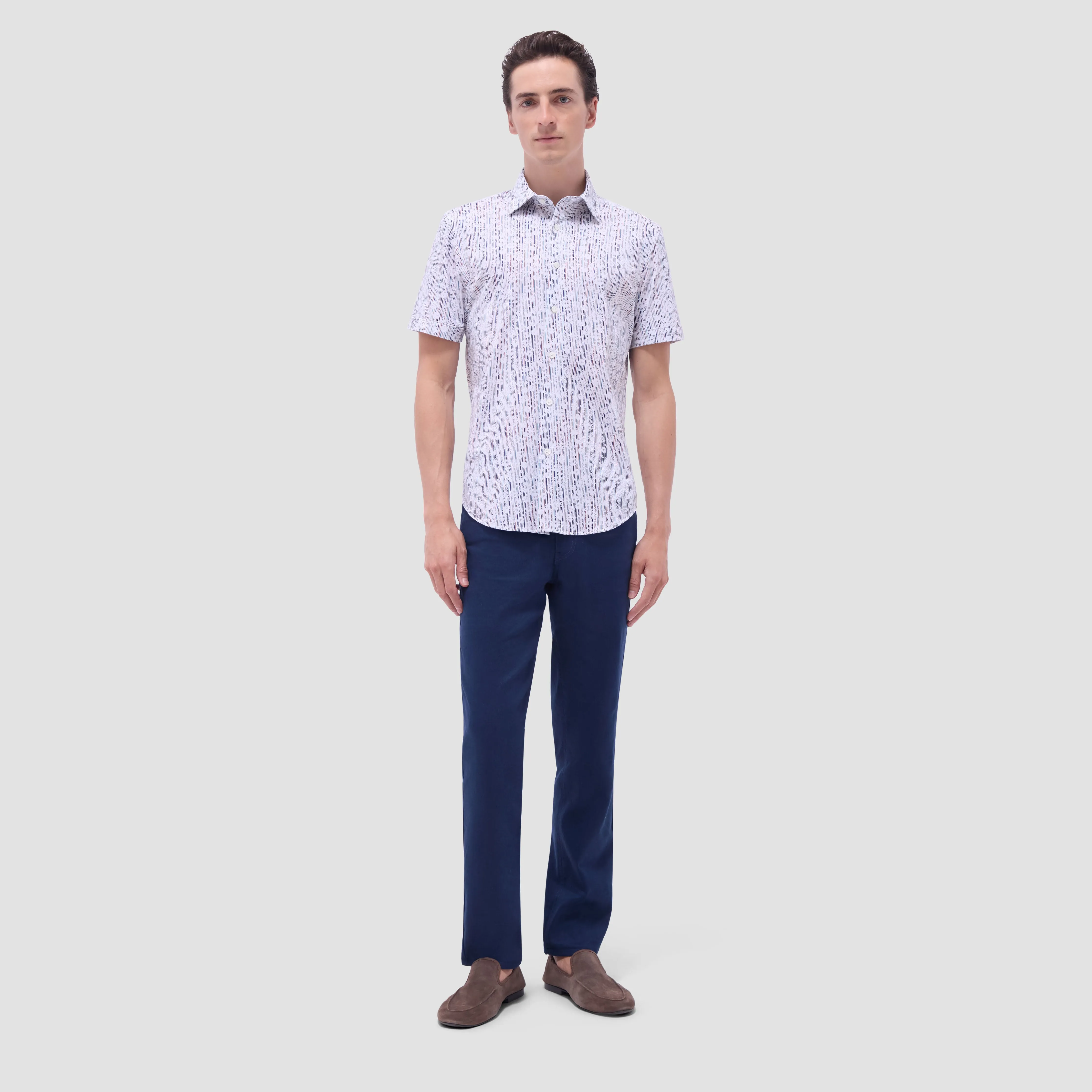 Miles Striped Floral OoohCotton Short-Sleeve Shirt