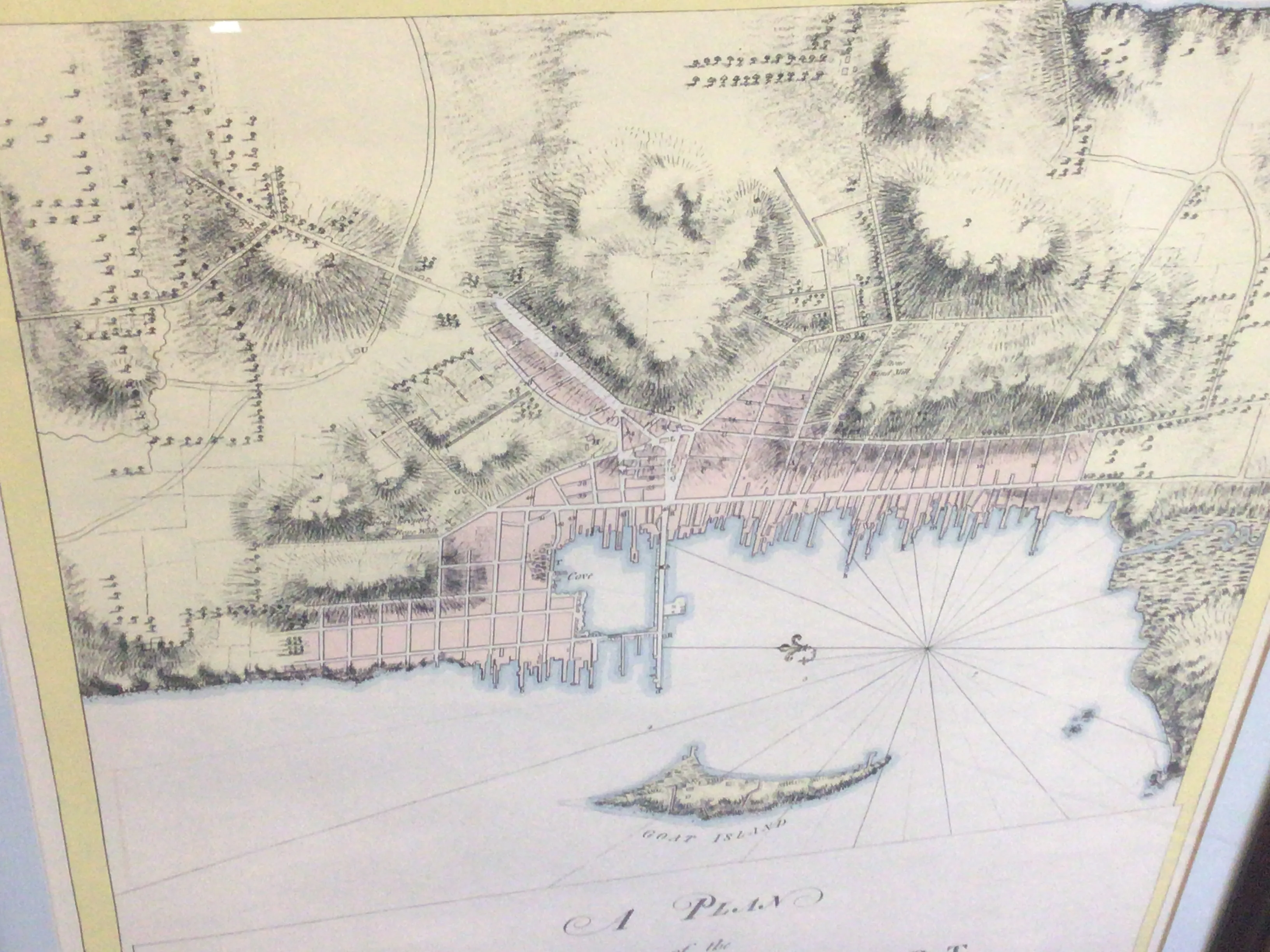 Modern Print of an Old Newport, RI City Map