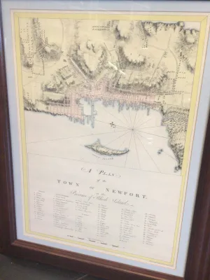 Modern Print of an Old Newport, RI City Map