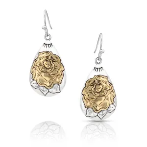 Montana Silversmith Emerging Rose Teardrop Silver Earring