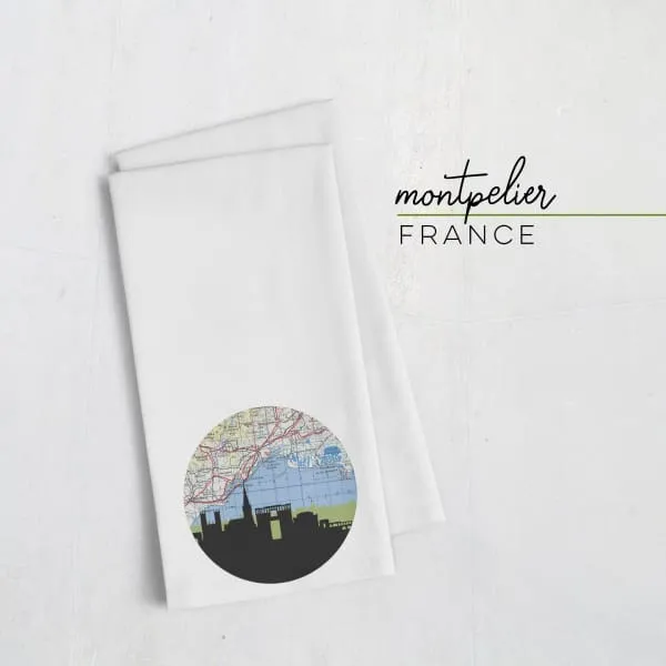 Montpelier city skyline with vintage Montpelier map