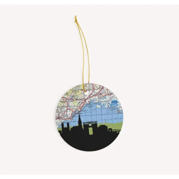 Montpelier city skyline with vintage Montpelier map