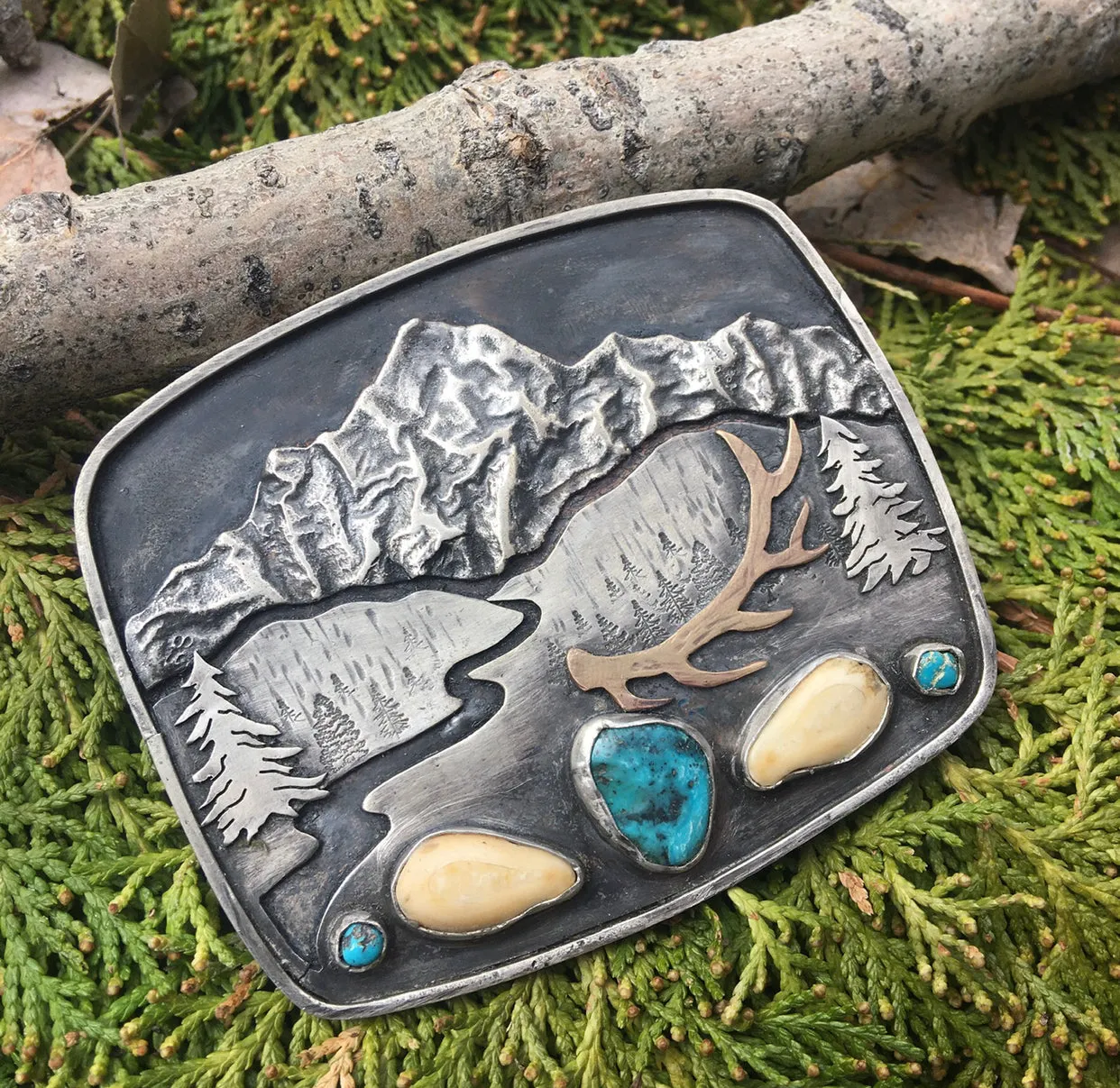‘Mountain Boulders’ Belt Buckle