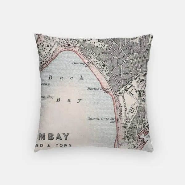 Mumbai, India city skyline with vintage Mumbai map