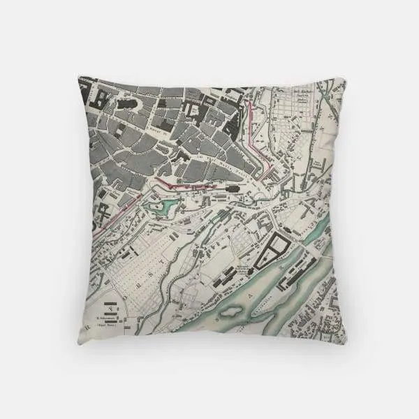 Munich city skyline with vintage Munich map