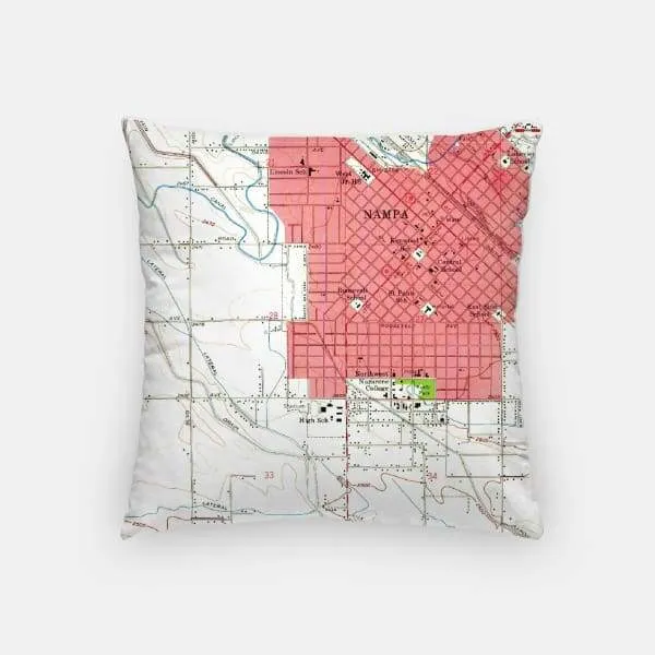 Nampa, Idaho city skyline with vintage Nampa map