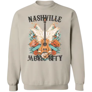 Nashville Music City Crewneck - Gildan Retro Western Graphic