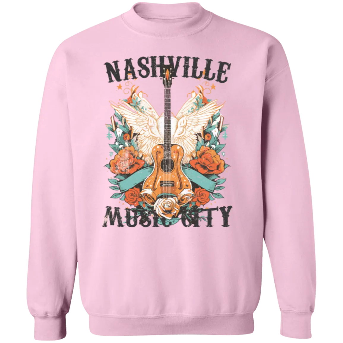 Nashville Music City Crewneck - Gildan Retro Western Graphic