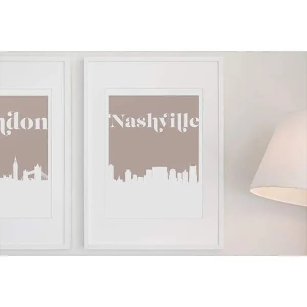 Nashville, Tennessee retro inspired city skyline