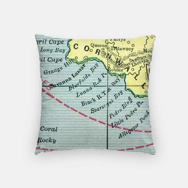 Negril city skyline with vintage Negril map