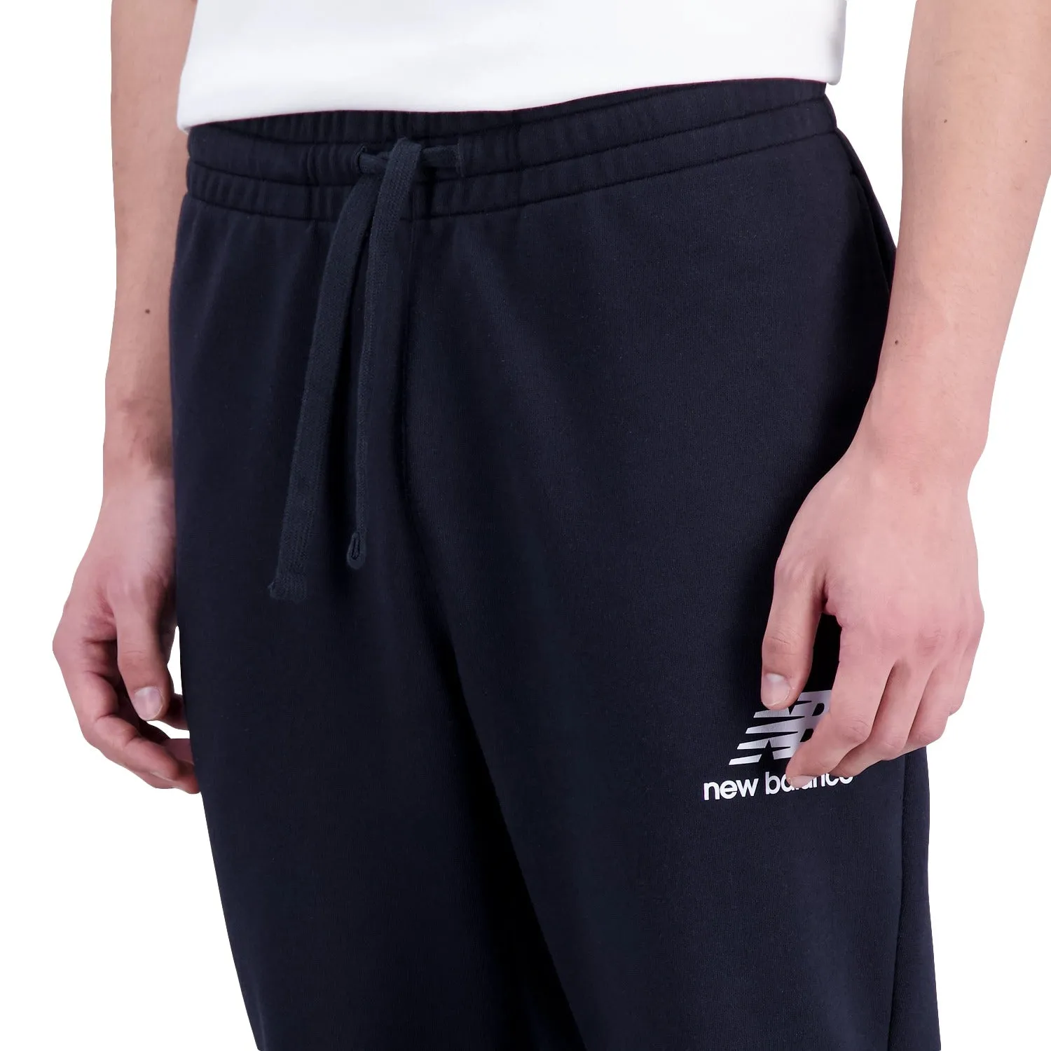 New Balance Men Essentials Stacked Logo French Terry Sweatpant Black MP31539-BLK