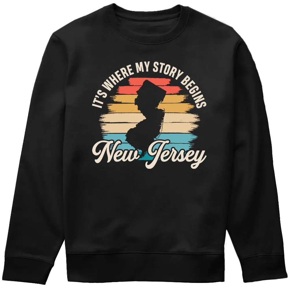 New Jersey It's Where My Story Begins T-shirt Vintage Retro