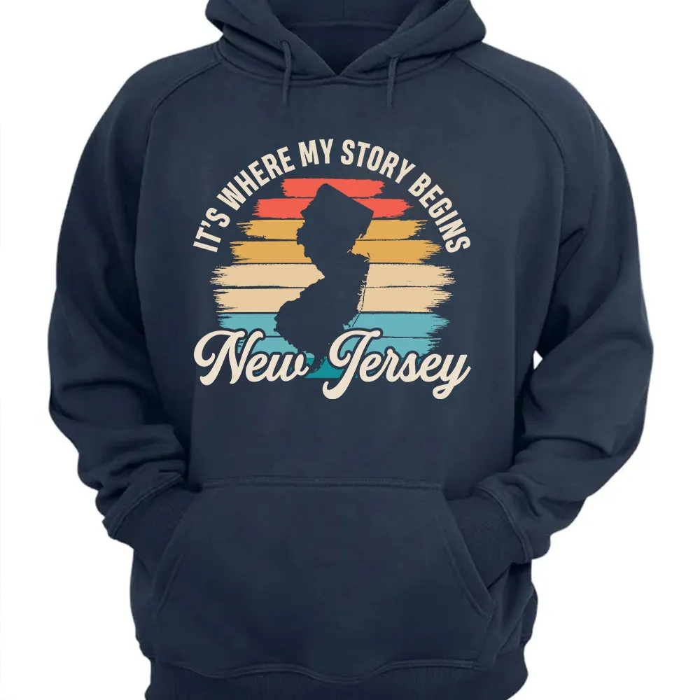 New Jersey It's Where My Story Begins T-shirt Vintage Retro