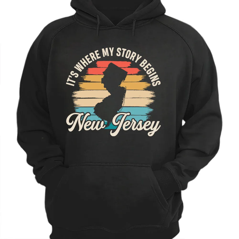 New Jersey It's Where My Story Begins T-shirt Vintage Retro