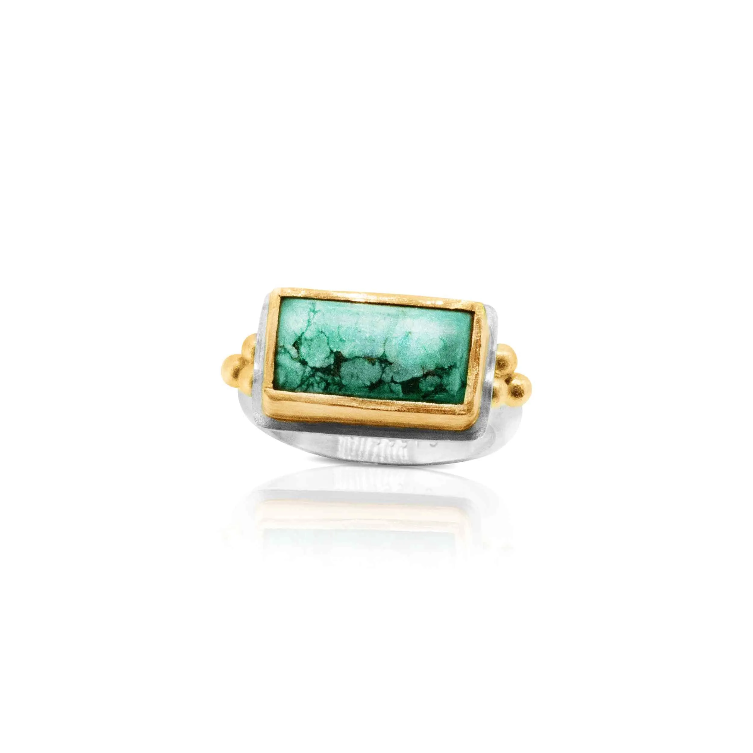 New Mexico Sky -  Turquoise Ring with Granulation