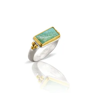 New Mexico Sky -  Turquoise Ring with Granulation