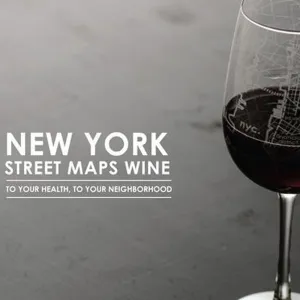 New York City Street Map Wine Glass