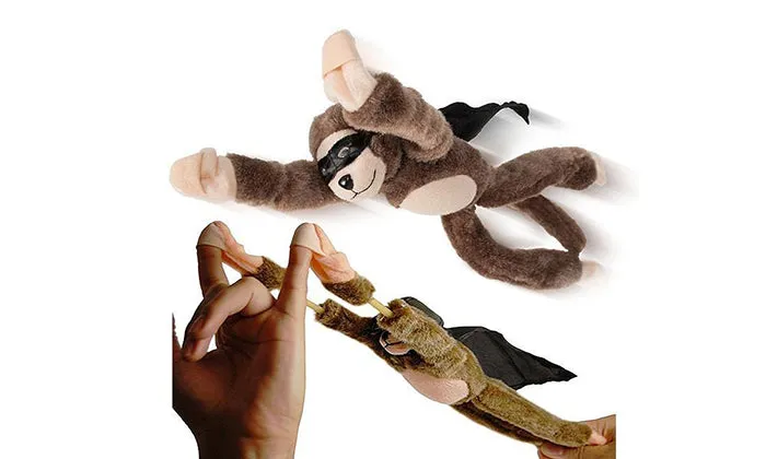 Novelty Monkey Flingshot Slingshot Flying Stuffed Screaming Monkey Plush Doll Toy