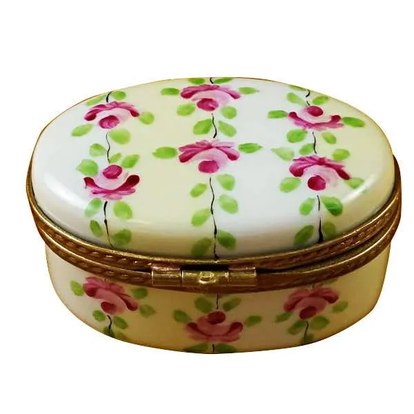 Oval White/Beige Striped