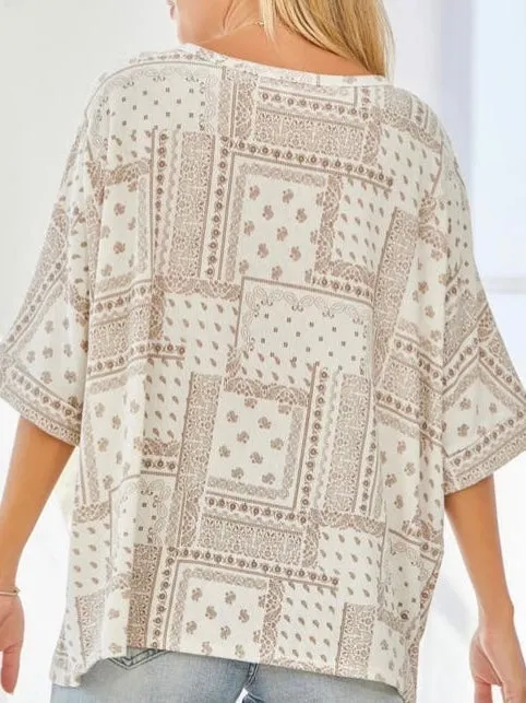 Paisley Top: Ivory Mix