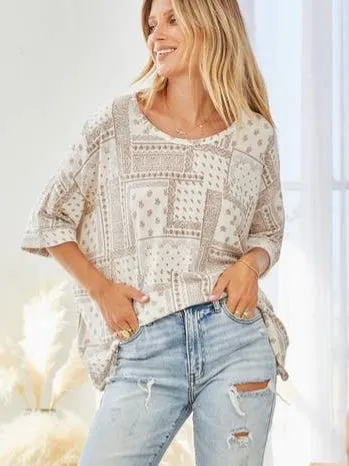 Paisley Top: Ivory Mix