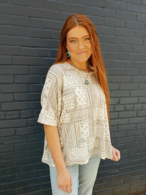 Paisley Top: Ivory Mix