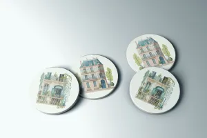 Parisian Houses coaster set | French Cottagecore Collection