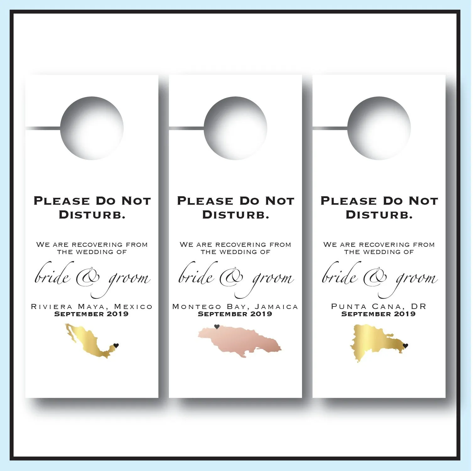 Personalized Wedding Door Hangers - Map