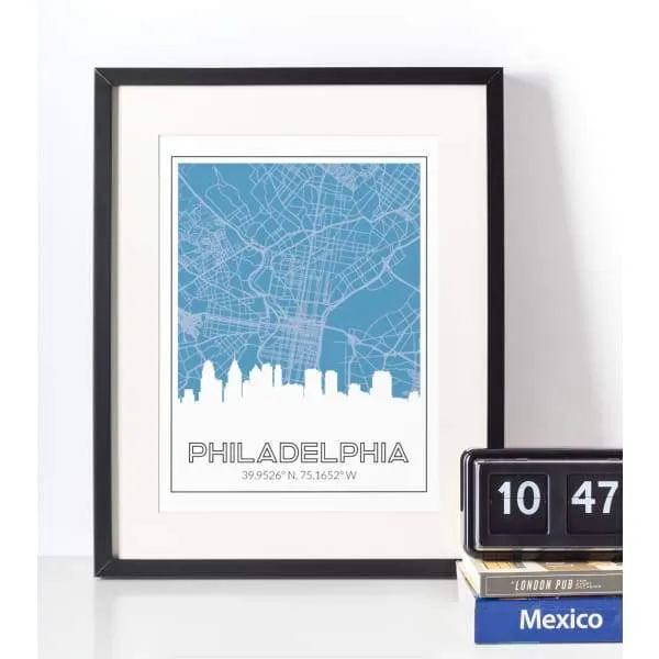 Philadelphia Pennsylvania skyline and map | Handshake